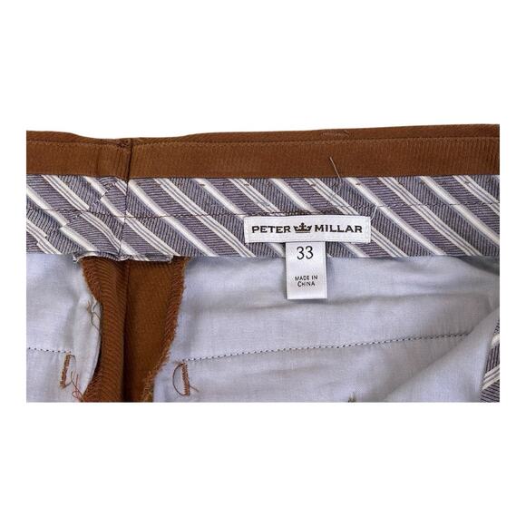 Peter Millar Pants Men’s 33 Brown Wool Cotton Blend Brushed Twill - Picture 10 of 12